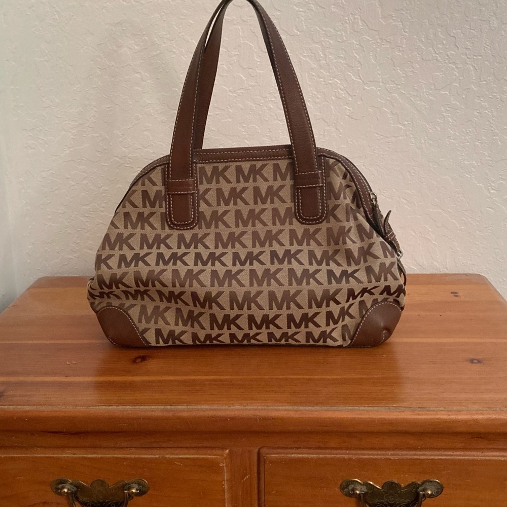 Michael Kors Brown Logo Satchel - Picture 2 of 16
